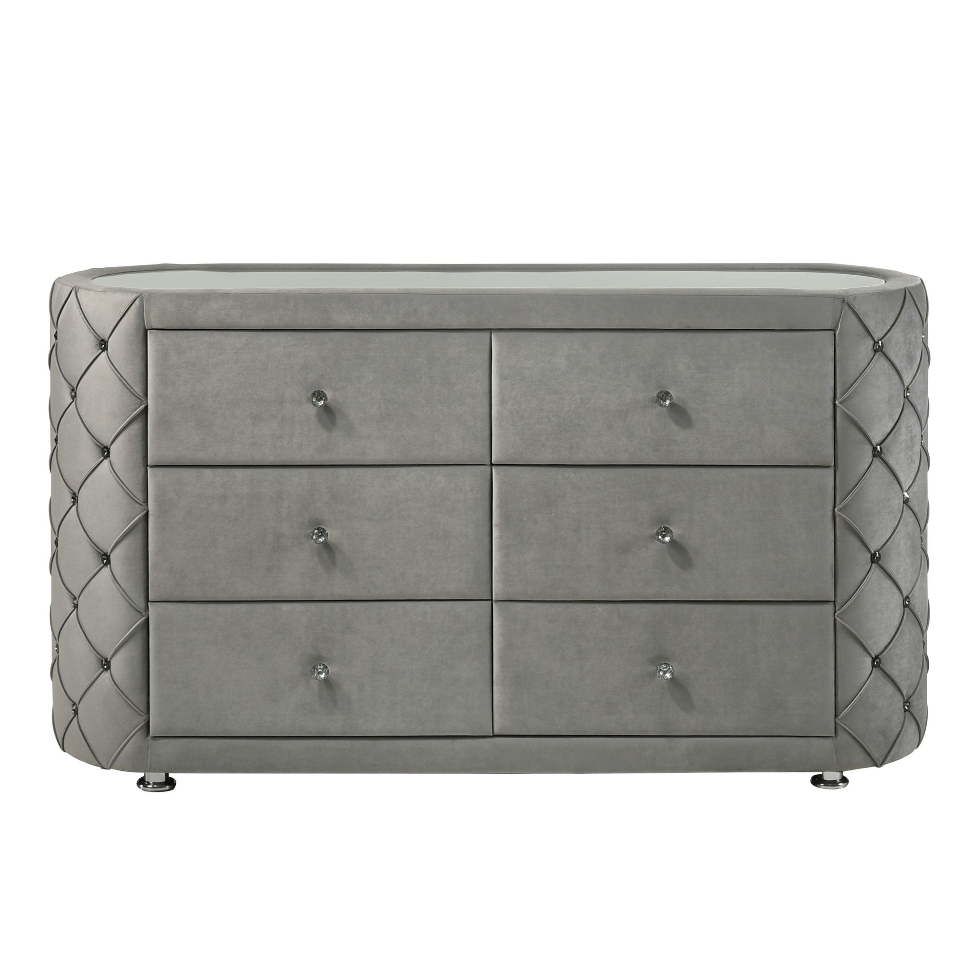 Gray 6-Drawer Velvet Dresser - Bed Bath & Beyond - 38429335 Gray 6-Drawer Velvet Dresser - Bed Bath & Beyond - 38429335
