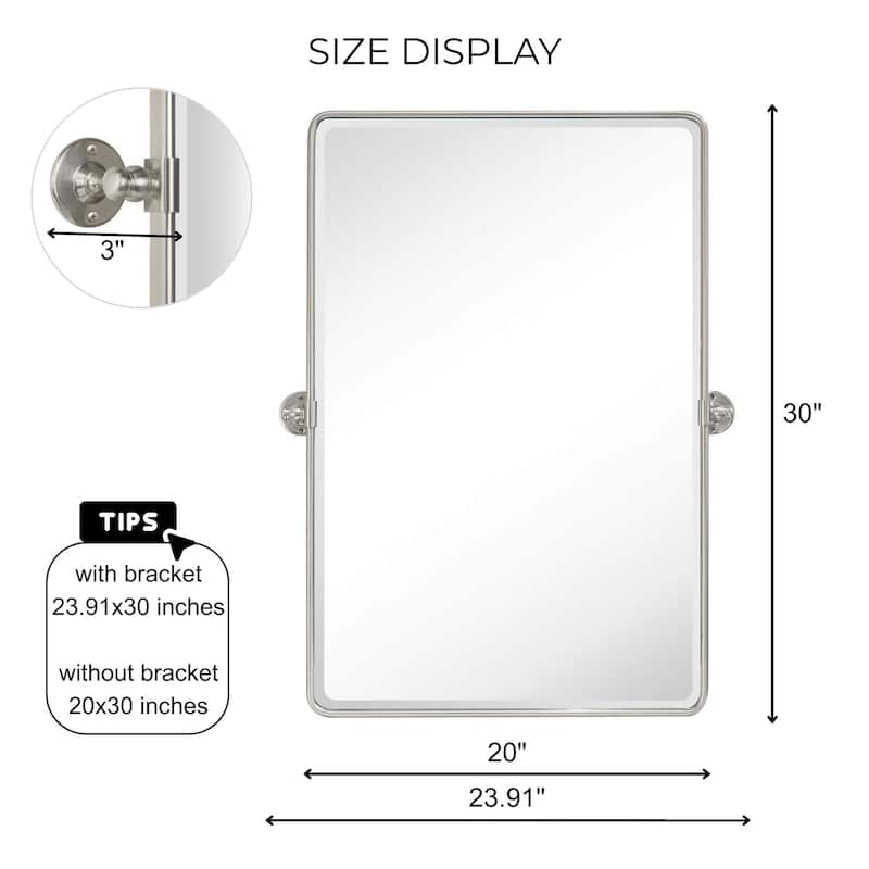 TEHOME Woodvale Rectangle Vertical Metal Wall Mirrors