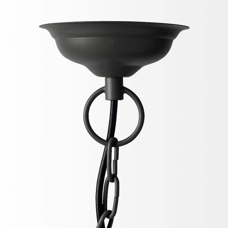 Camila Large Black Metal Mesh-Style Four Bulb Chandelier - 40"W x 40"D x 31"H