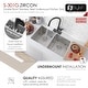 preview thumbnail 5 of 10, Stylish Undermount 32" Double-Bowl Stainless Steel 18G Kitchen Sink S-301G - 32" x 18" x 10"