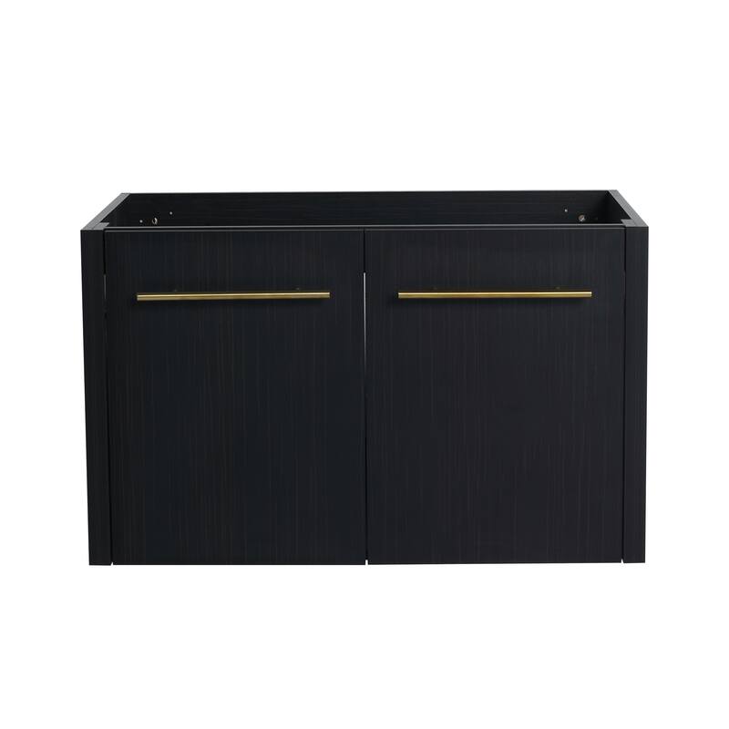 Modern Floating 24-Inch Bathroom Vanity Cabinet, Black Chestnut with Ample Storage, No Top Sink Included - 29.13in L Plywood - 29.13in L Black Chestnut