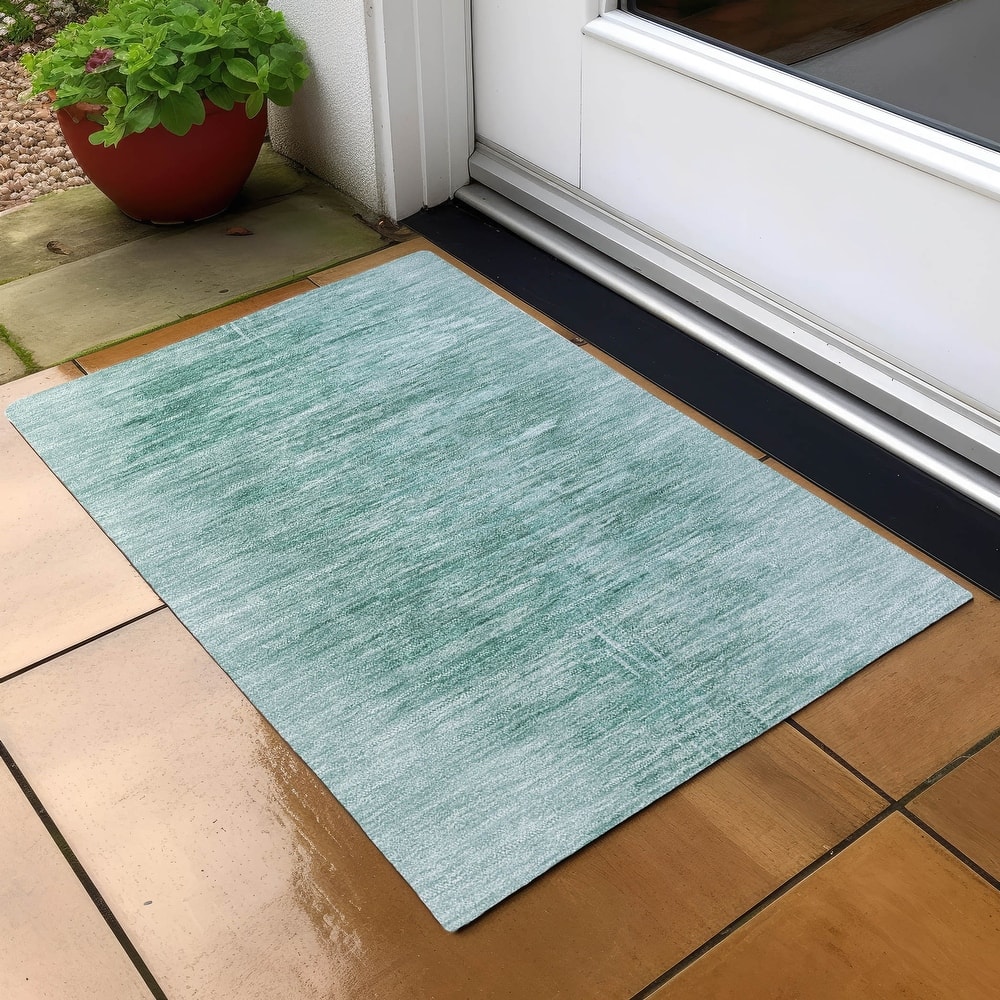 Machine Washable Indoor/ Outdoor Chantille Solid Ombre Rug