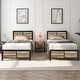 preview thumbnail 8 of 21, VECELO Platform Twin Size Kids Bed Frame with Wood Headboard,Twin Size Bed Set of 2, 3 Colors Slate