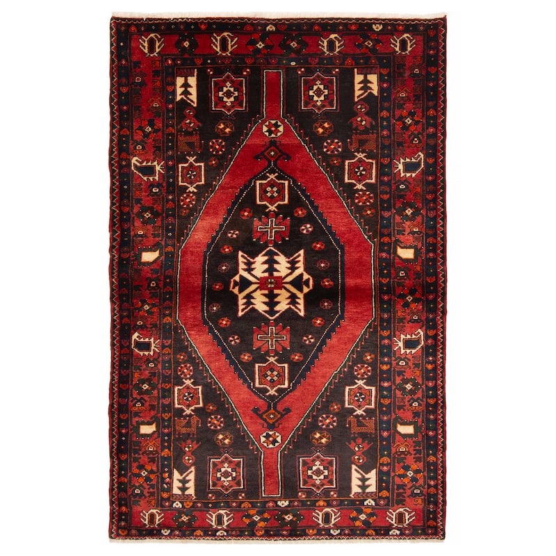 ECARPETGALLERY Hand-knotted Andelz Black Wool Rug - 4'10 x 7'3 - Black - 4'10 x 7'3