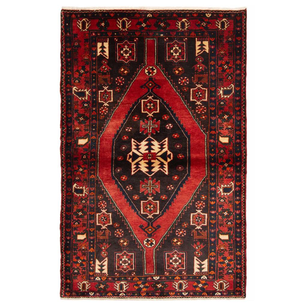 ECARPETGALLERY Hand-knotted Andelz Black Wool Rug - 4'10 x 7'3