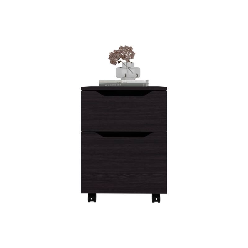 Black Nightstand with Drawer and Sturdy Legs, Compact and Modern Design