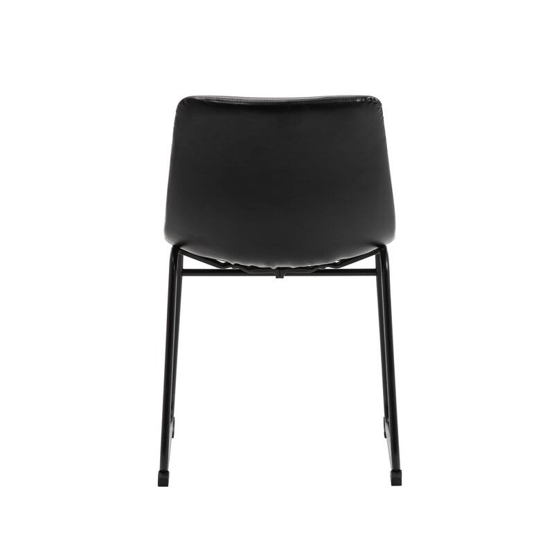 Porthos Home Donne Dining Chairs Set of 2, PU Leather, Iron Sled Legs