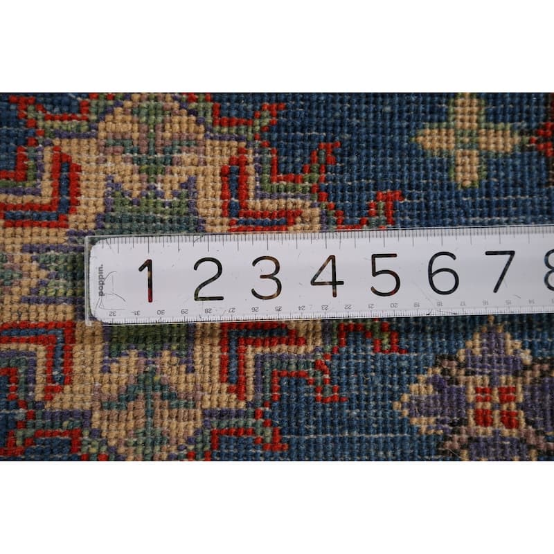 Blue Traditional Kazak Foyer Rug Hand-Knotted Wool Carpet - 2'1" x 3'1"