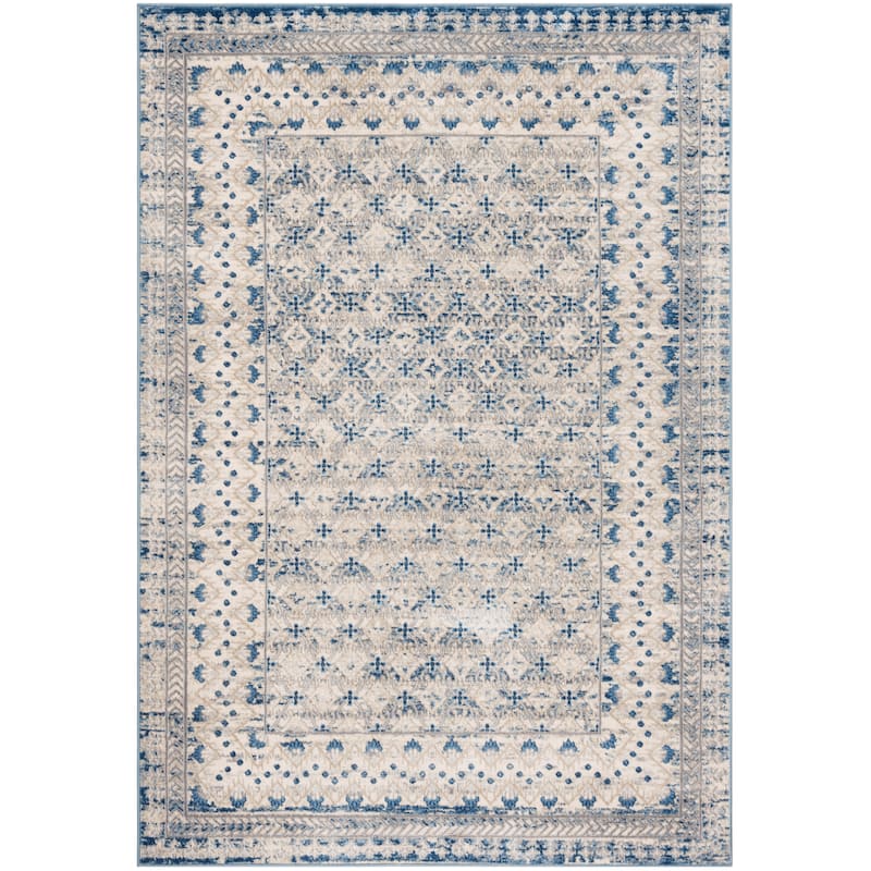 SAFAVIEH Brentwood Gusta Traditional Oriental Rug - Light Grey/Blue - 6' x 9'