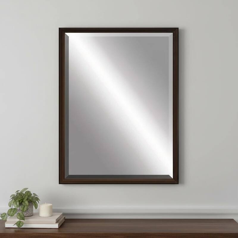 HomeRoots 43" Bronze Wood Accent Mirror - 33.00 in. x 43.00 in. x 3.00 in. - 33.00 in. x 43.00 in.  x 3.00 in.