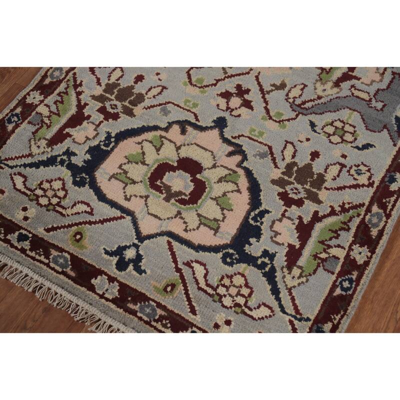 Oushak Indian Rug Hand-Knotted Wool Carpet - 2'11" x 5'0"