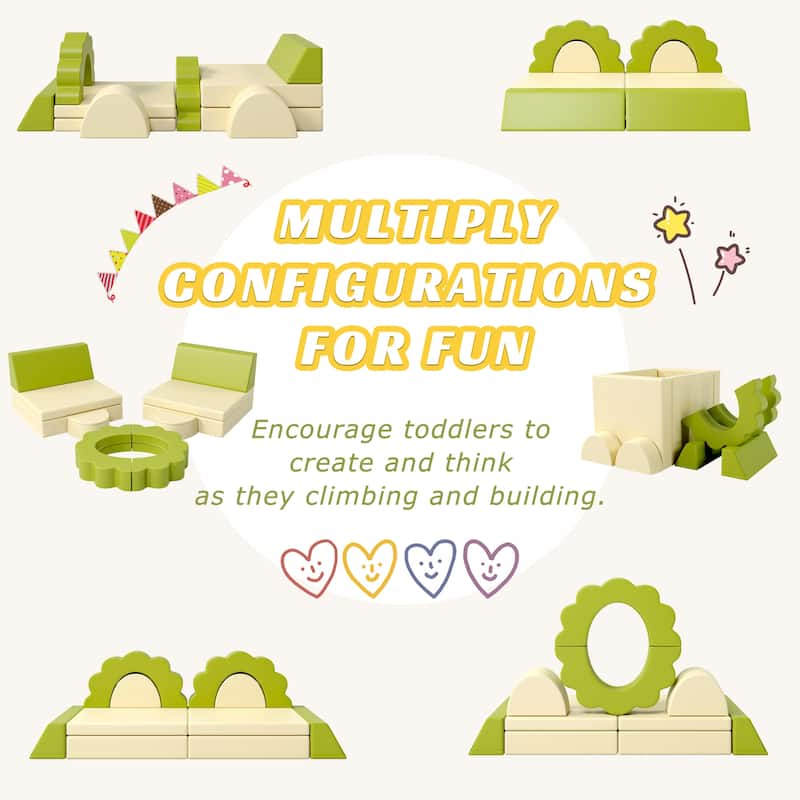 Foam Climbing Blocks Convertible Sofa ,Kids Play Couch, Indoor Climbing Structure for Toddlers, Infant, Kids, Pre-school