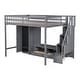 preview thumbnail 20 of 26, Full Size Wood Loft Bed with Wardrobe and Storage Staircase,