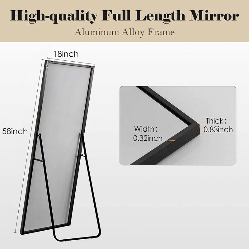 58 x 18 Rectangle Full Length Mirror for Hanging and leaning