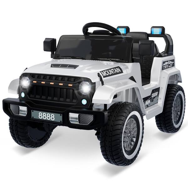 slide 2 of 15, Electric Ride-On Truck for Boys and Girls White