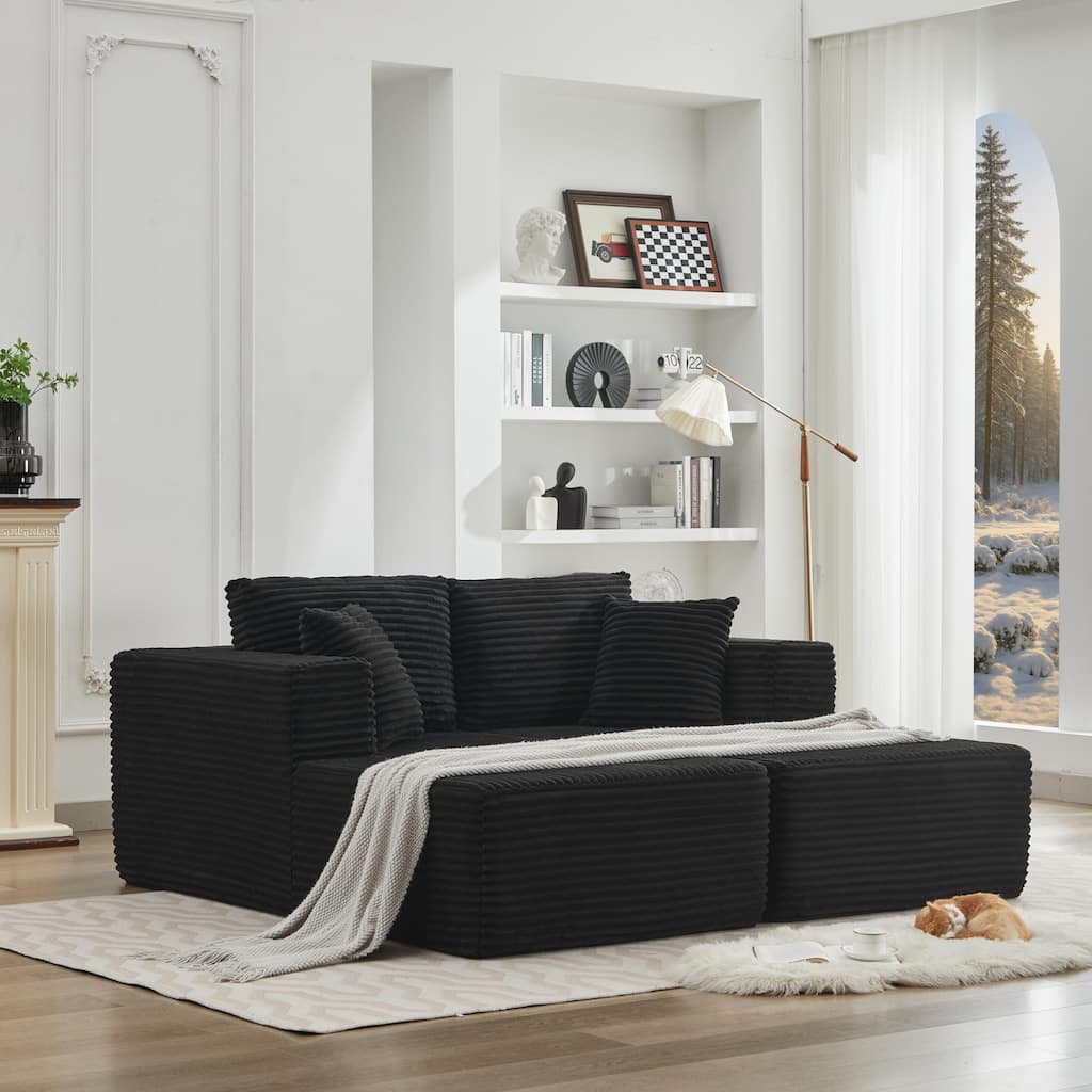 106" Cloud Sectional Couch Double Chaise Lounges,Deep Seat Modern Modular Sofa For Living Room,No Assembly Required