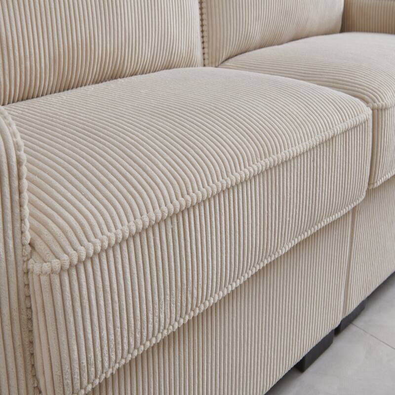 Grey Loveseat with Engineered Wood Frame,Adjustable Headrests,Cushions