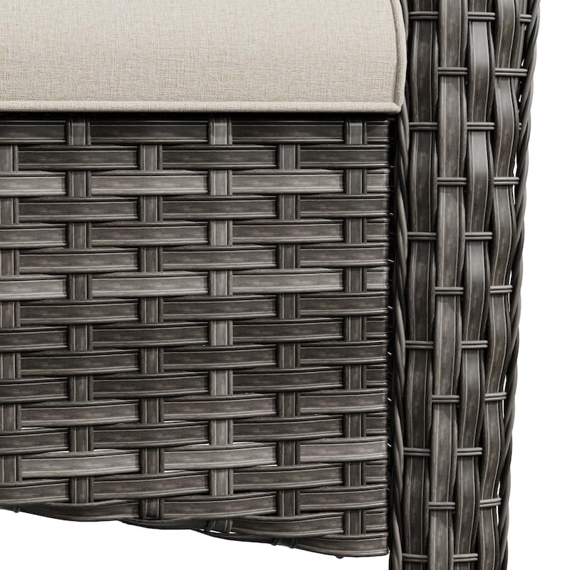Cozywor 3-Seat Wicker Outdoor Patio Sofa Sectional Couch with Cushions