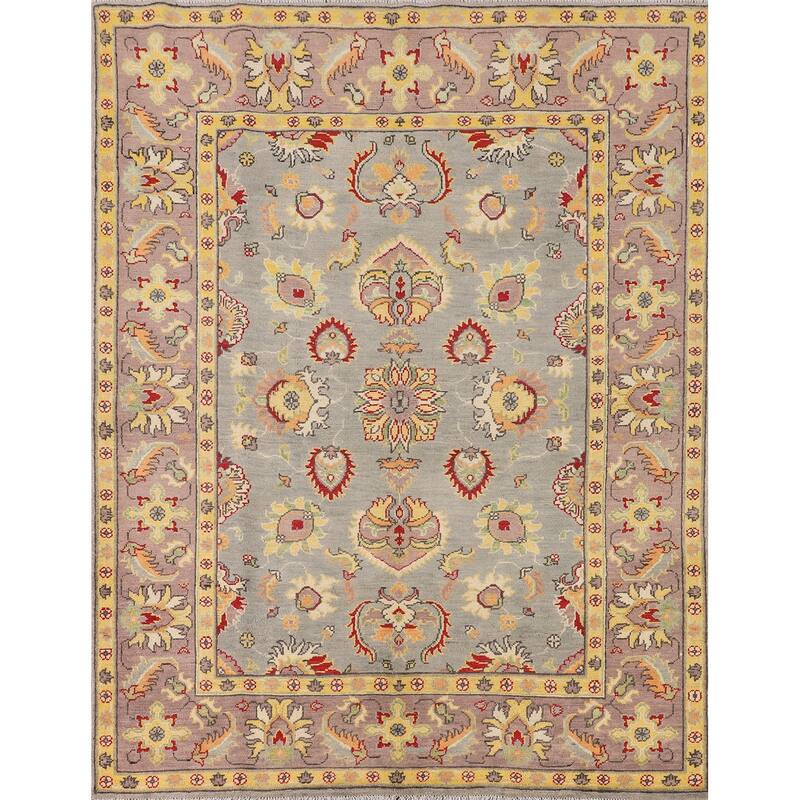 Kazak Oriental Area Rug Handmade Geometric Wool Carpet - 5'3" x 6'7"