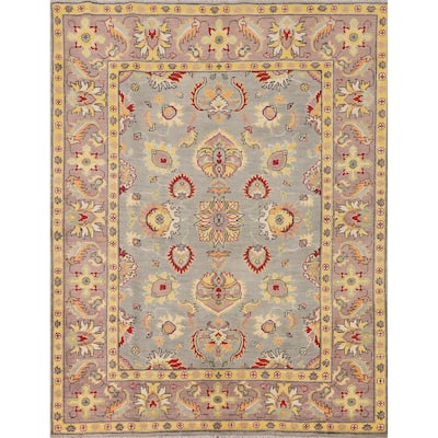 Kazak Oriental Area Rug Handmade Geometric Wool Carpet - 5'3" x 6'7"
