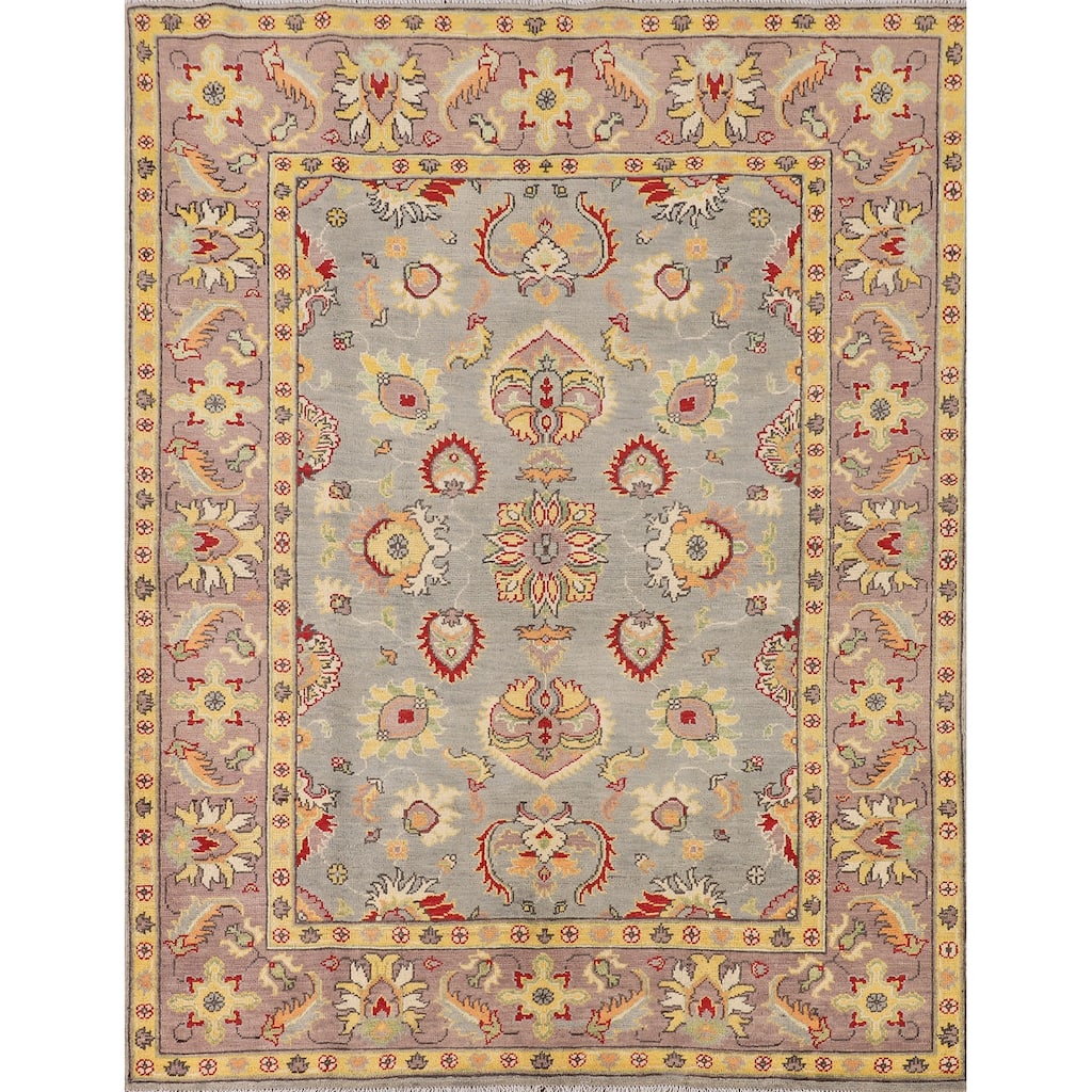 Kazak Oriental Area Rug Handmade Geometric Wool Carpet - 5'3" x 6'7"