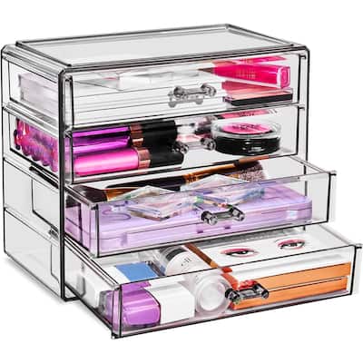 Sorbus Acrylic Cosmetics Makeup and Jewelry Storage Case Display– 4 Large Drawers - 9.25" x 5.375" x 7.875"