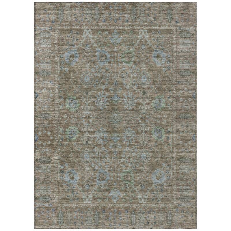 HomeRoots Oriental Traditional Rectangle Outdoor Rug