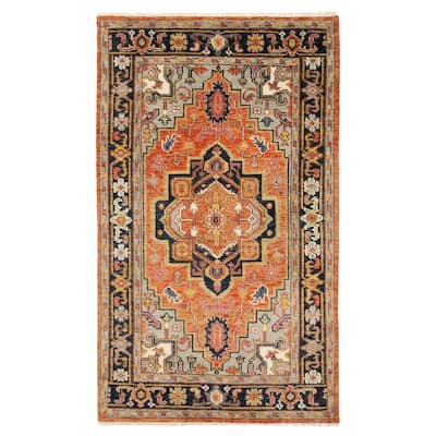 ECARPETGALLERY Hand-knotted Jules Serapi Dark Copper Wool Rug - 4'11 x 8'1