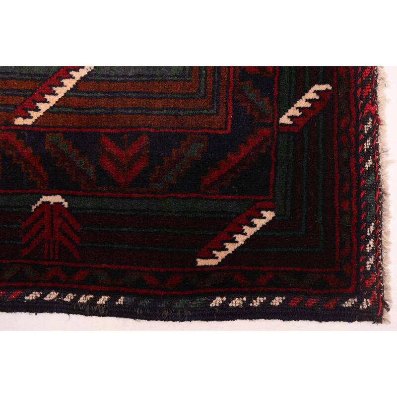 ECARPETGALLERY Hand-knotted Teimani Dark Navy Wool Rug - 4'2 x 6'7