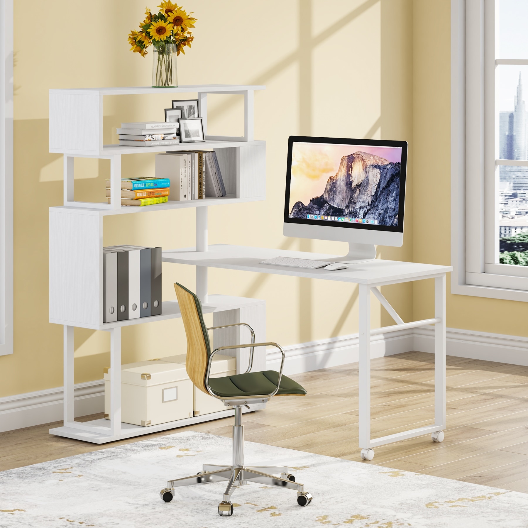 https://ak1.ostkcdn.com/images/products/is/images/direct/612e740d05fb1014f50c3ea74699fe3f6d3249bb/L-Shaped-Rotating-Computer-Desk-with-5-Shelves-Bookshelf.jpg