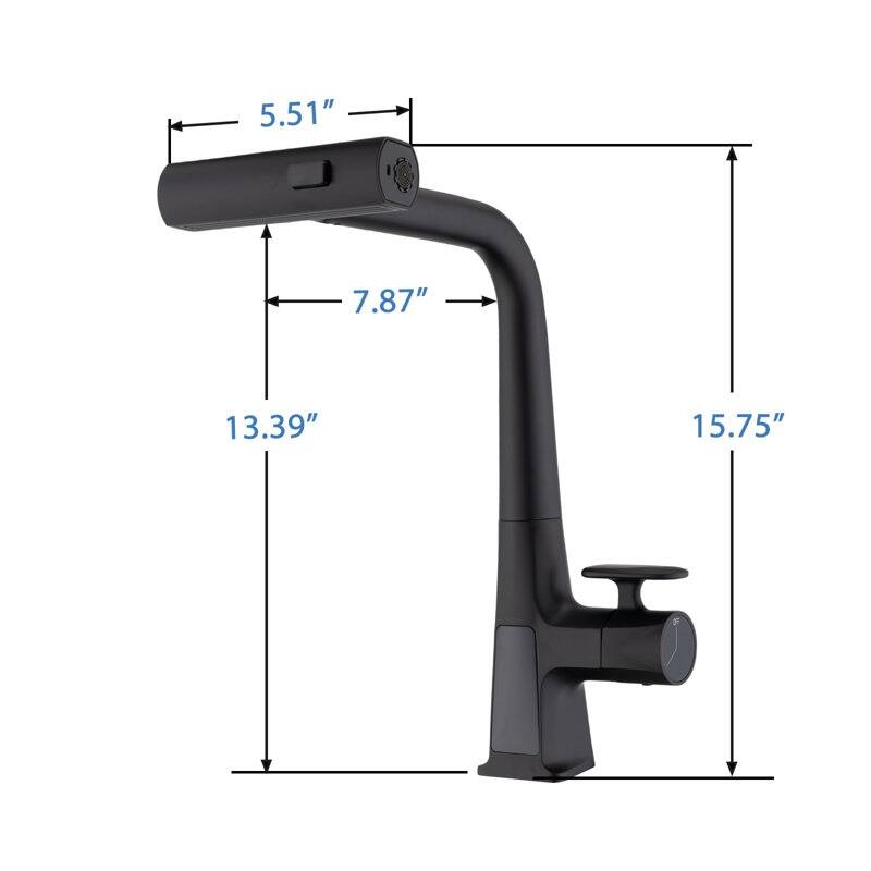 Matte Black Smart Temp 3 Mode Faucet with Pull Down Sprayer​