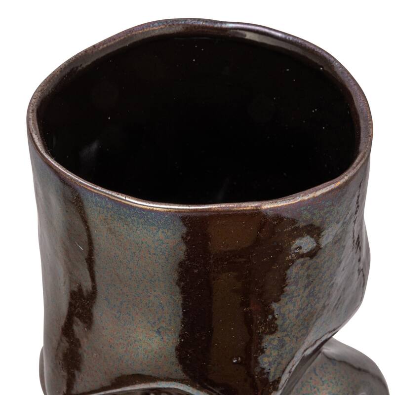 Stoneware Vase with Iridescent Finish