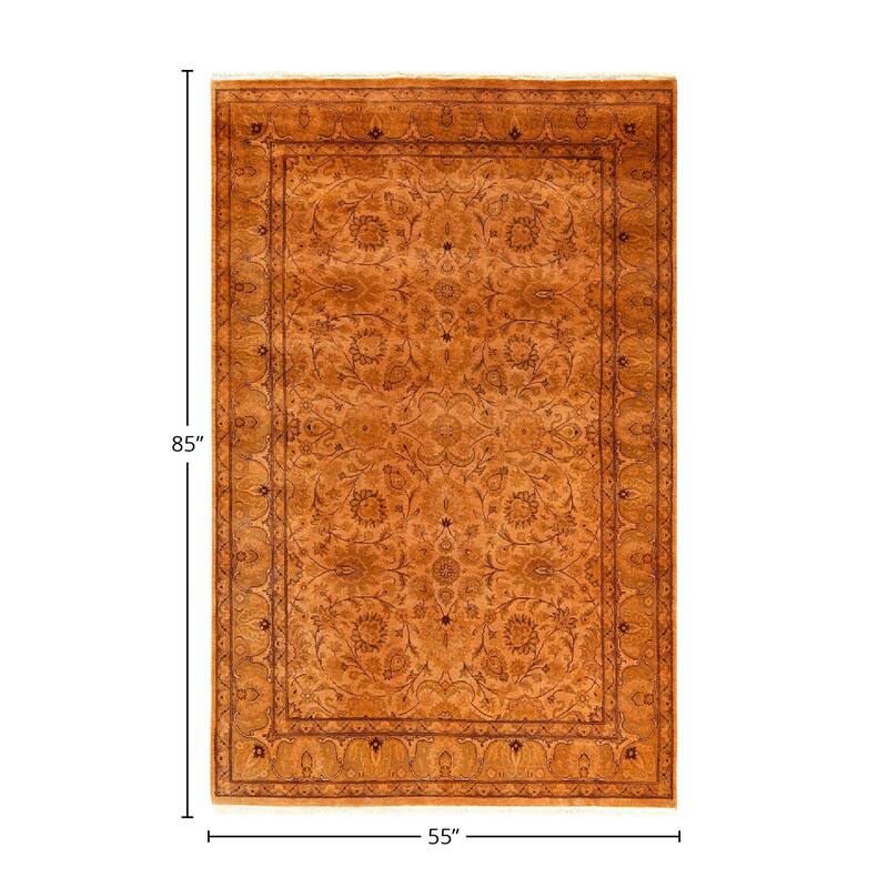Fine Vibrance, One-of-a-Kind Handmade Area Rug - Beige, 4' 7" x 7' 1" - 4' 7" x 7' 1"