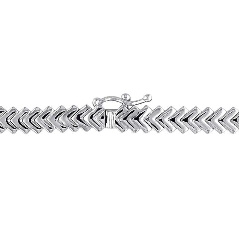 Miadora 7 1/8ct TDW Diamond Herringbone Necklace in 18k White Gold
