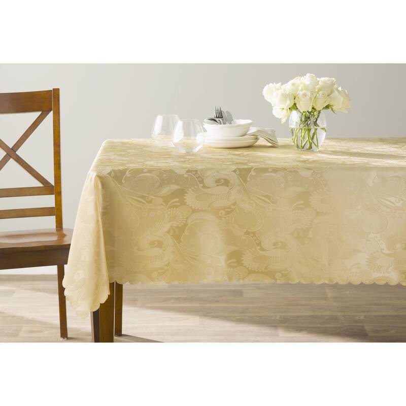 Violet Linen European Rose Pattern Tablecloth