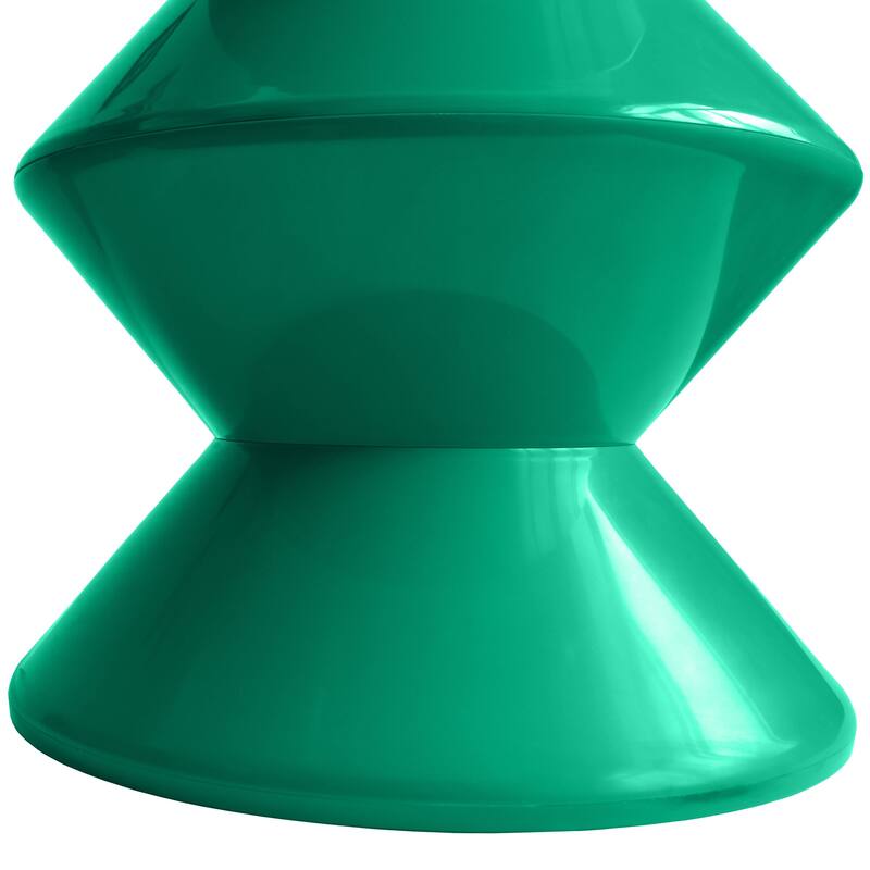 Round Side Table in ABS Plastic with Double-Hourglass Design End Table For Indoor and Outdoor