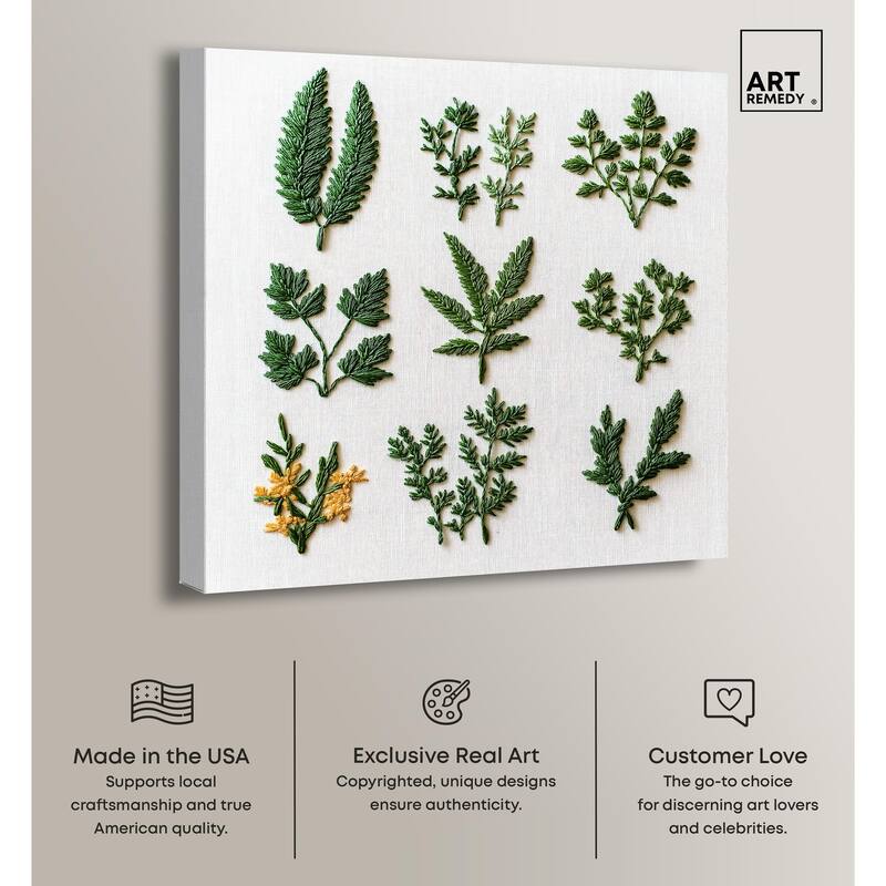 Stitched Sprout I Canvas by Art Remedy, Gallery Wrapped
