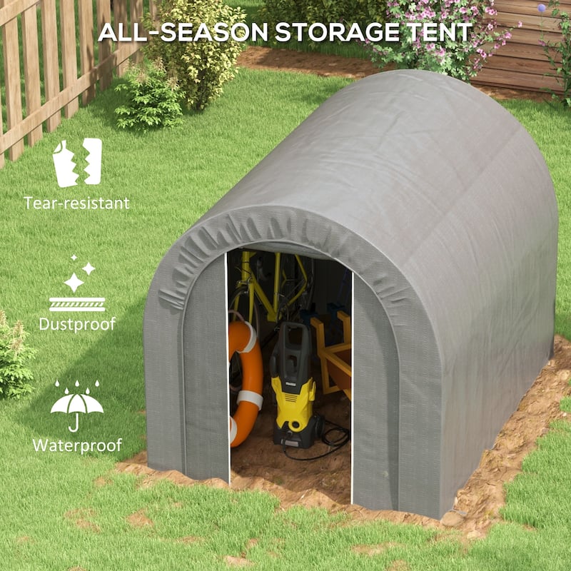 6' x 8' Garden Storage Tent, Outdoor Shed, Waterproof Portable Shed Storage Shelter with Galvanized Metal Frame