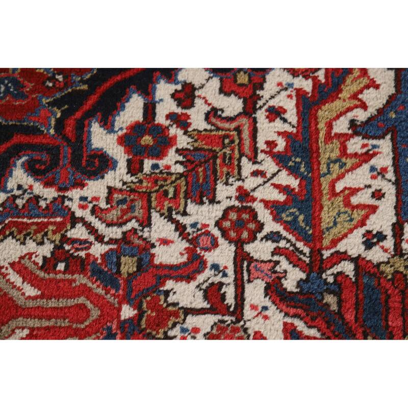 Hand Knotted Oriental 100% Wool Carpet Traditional Medallion Red Heriz (serapi) Area Rug - 15' 0'' X 11' 8''