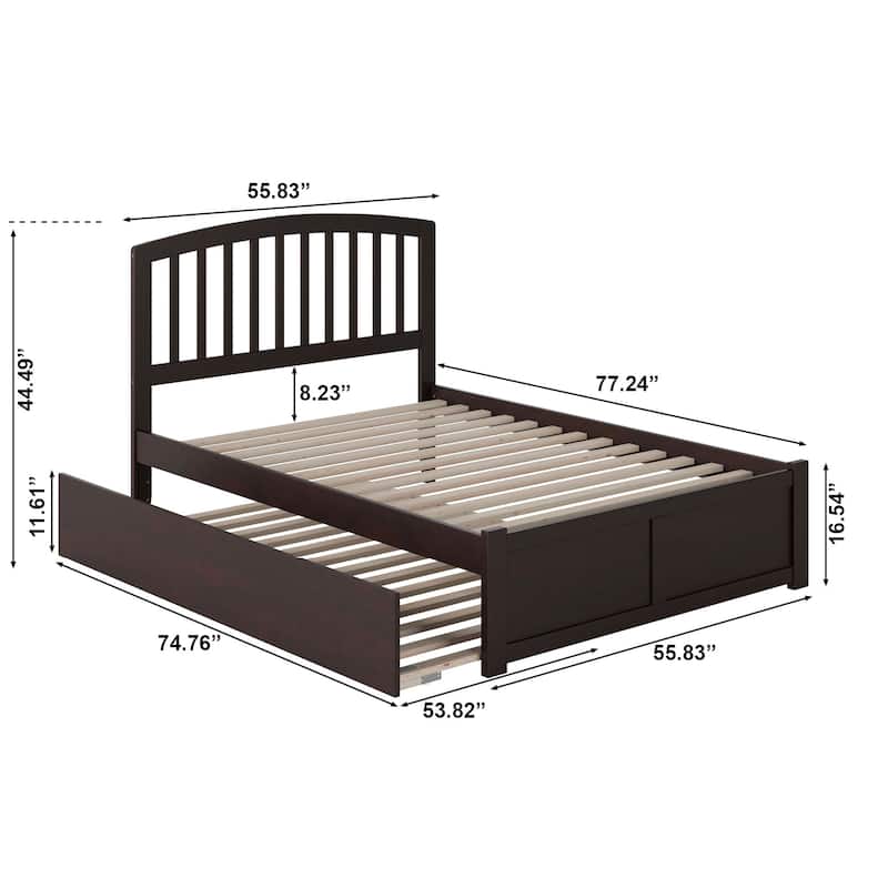 Richmond Full Solid Wood Platform Bed with Footboard & Full Trundle