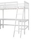 preview thumbnail 9 of 14, Wood Twin Size L-Shaped Loft Bed with Ladder and 2 Built-in Desks, White