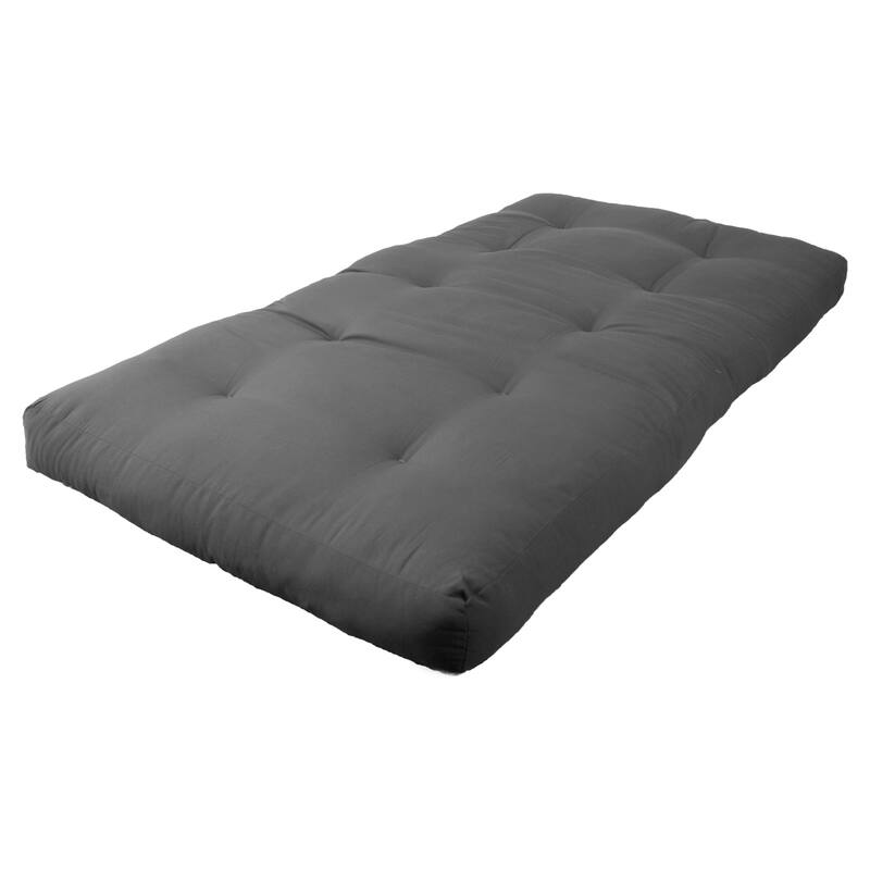6-inch Thick Twill Futon Mattress (Twin, Full, or Queen) - Steel Grey - Twin