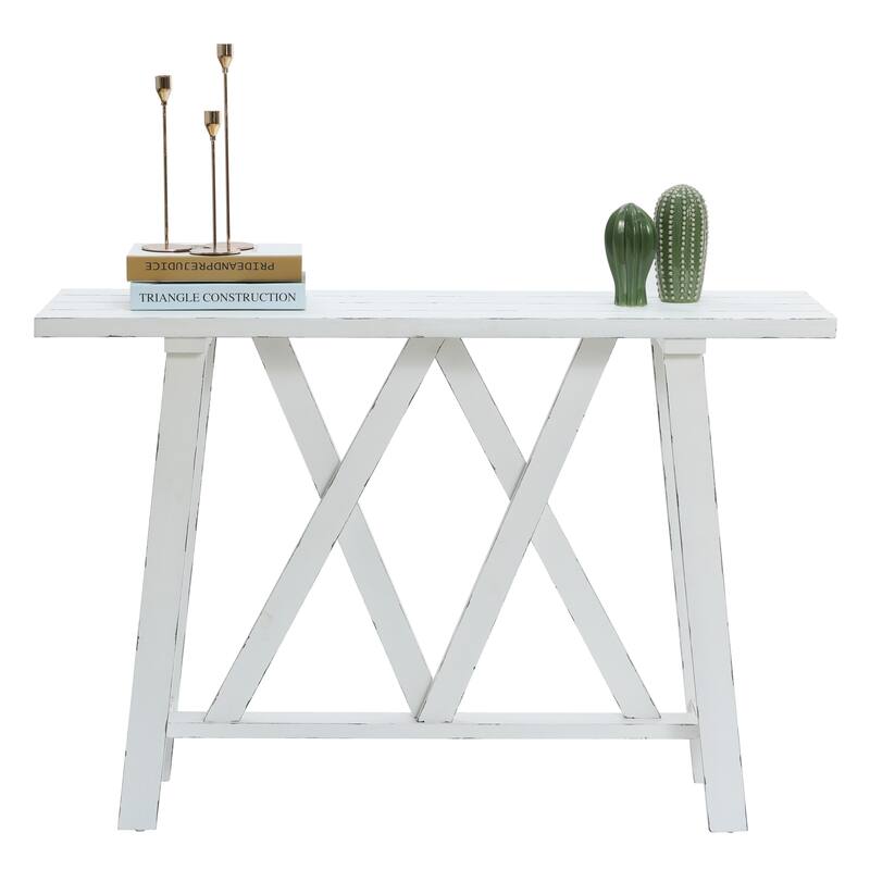 Farmhouse White Console and Entry Table - 32.5" H x 47.9" W x 15" D