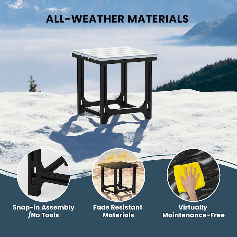 Coastline Outdoor Poly 3-Piece Set Adirondack Chair with Side Table