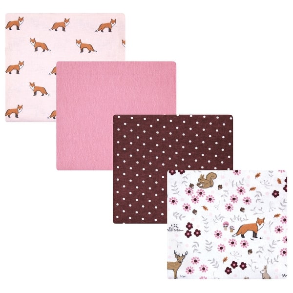 slide 1 of 1, Hudson Baby Infant Girl Cotton Flannel Receiving Blankets, Woodland Floral, One Size - Woodland Floral - One Size One Size - Woodland Floral