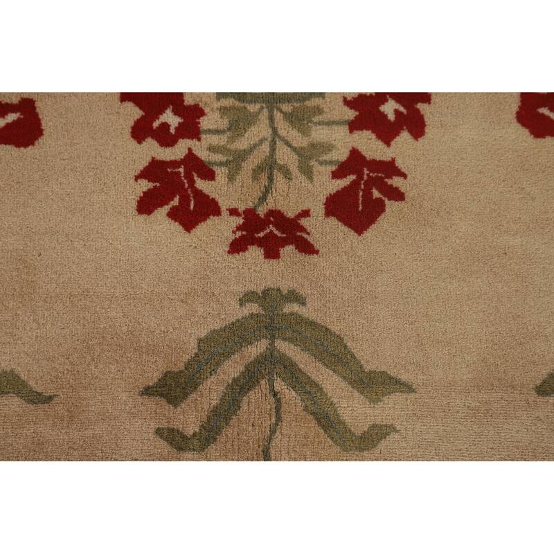 All-Over Aubusson Oriental Area Rug Handmade Wool Carpet - 9'2"x 11'10"