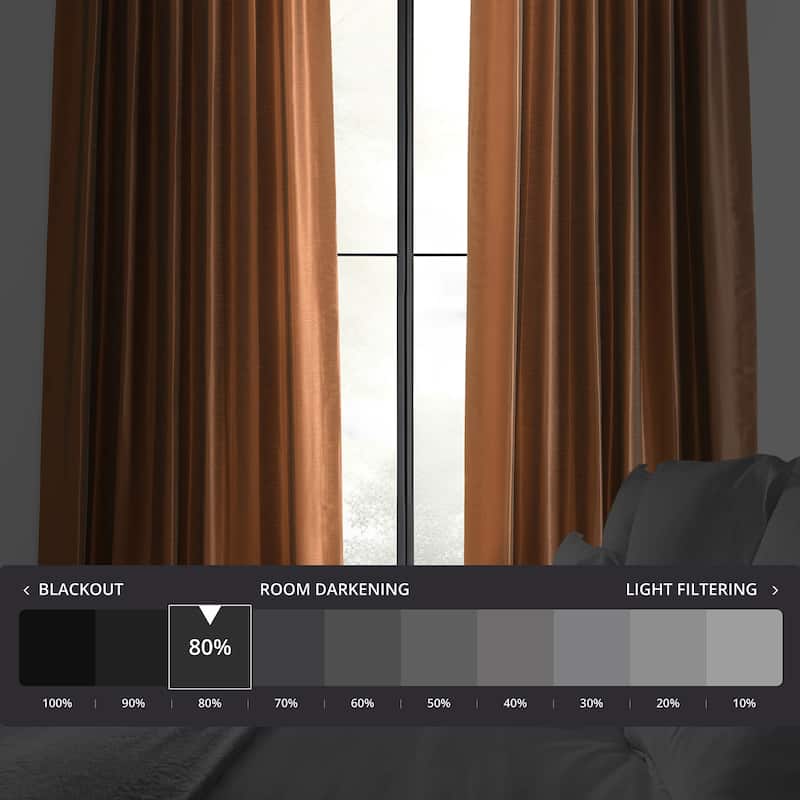 Exclusive Fabrics Vintage Textured Faux Dupioni Silk Room Darkening Curtains (1 Panel)