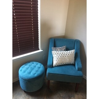 HomePop Swoop Arm Accent Chair in Teal (Turquoise) Velvet ...