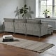 preview thumbnail 12 of 13, L-Shaped Corduroy Corner Sofa with Storage Armrest Cushions, Modular Cloud Sofa, 3-Seat Sectional