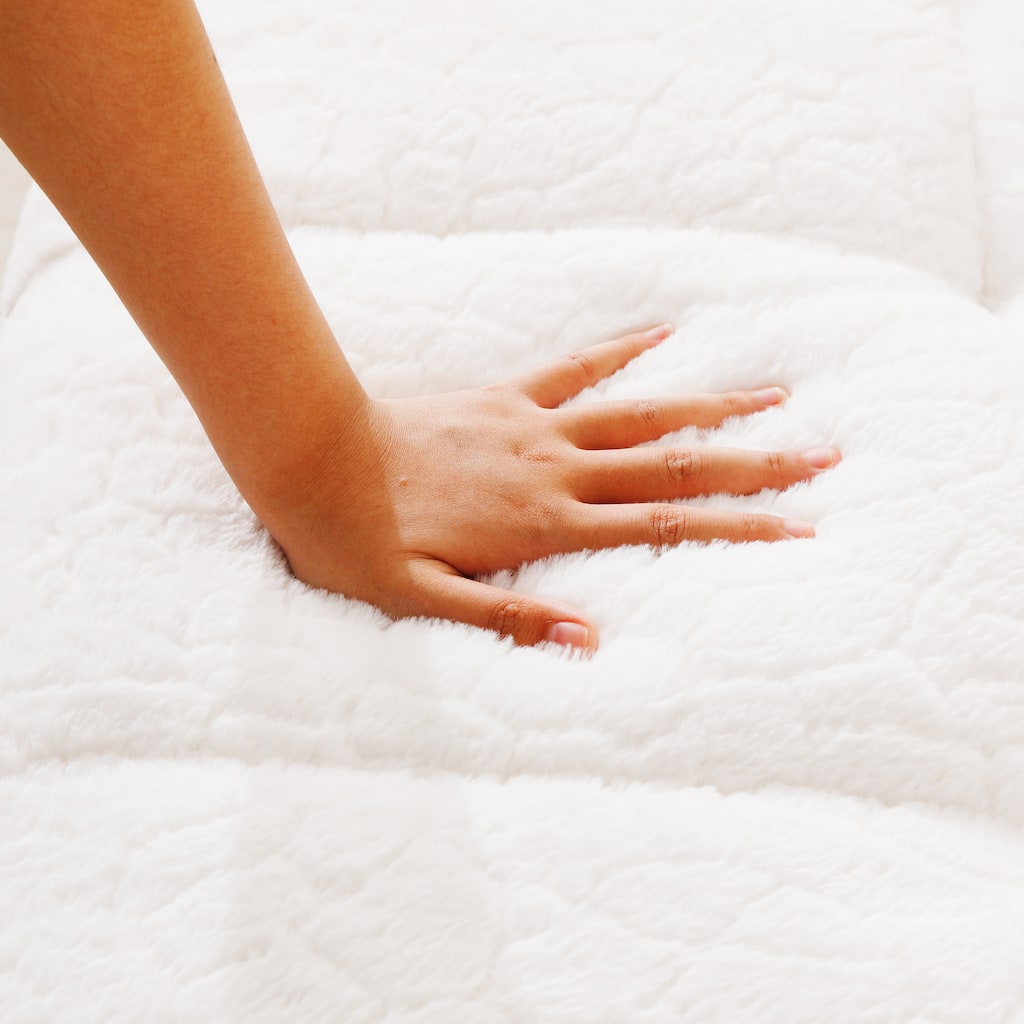 Modular Boneless Cloud Couch, Checkered Fabric Upholstered 2 Seater Foam Sofa, Lounge Sofa with 2 Circular Throw Pillows